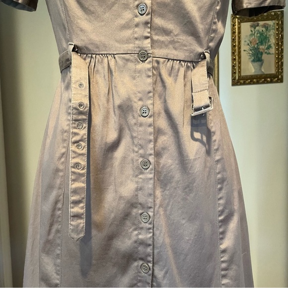 2FOR$30 H&M Taupe Brown Short Sleeve Safari Button Down Mini Dress - Picture 12 of 13